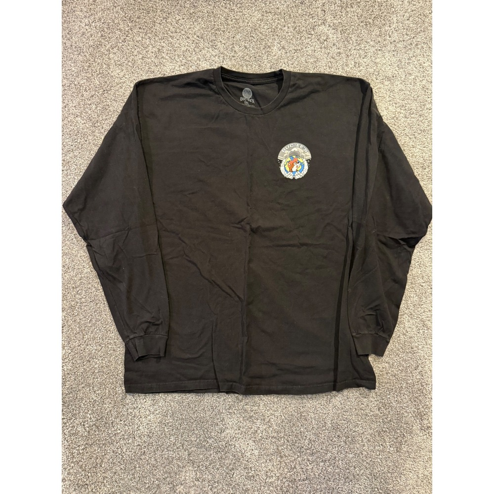 Buc-ee's Long Sleeve T-Shirt Mens 2XL Black Space Astronaut Moon Graphic Cotton